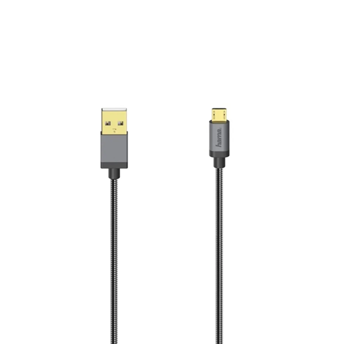 Hama 00200500 usb-a micro-usb kábel 0,75 m fekete metál #1