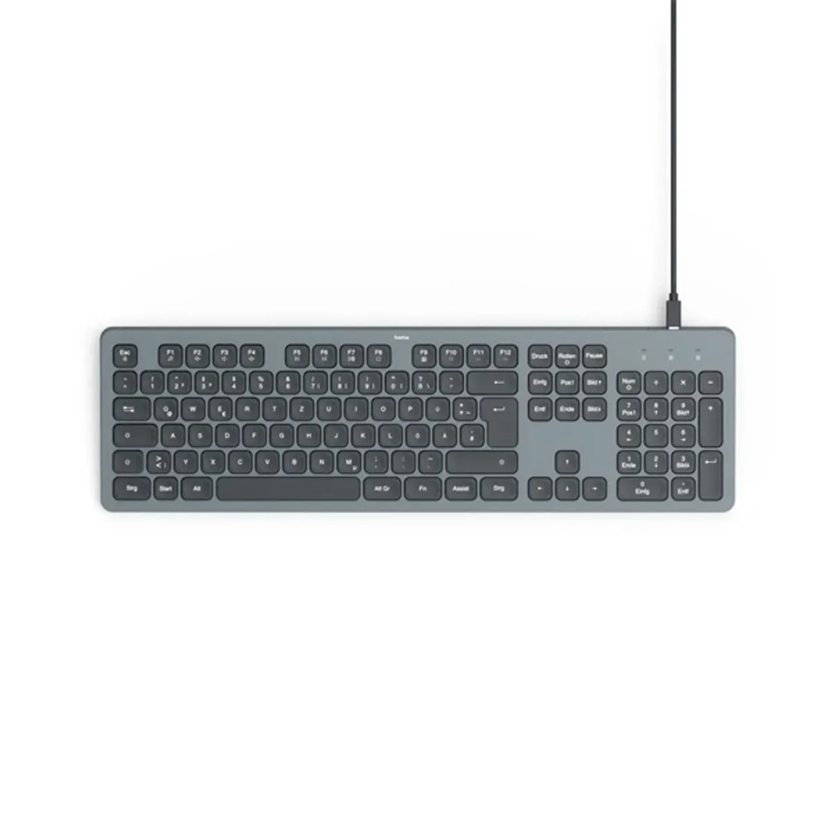 Hama 13173058 CK-400 fekete-szürke membrán vezetékes USB-C-USB-A adapterrel 180 cm magyar kiosztás 80 százalékos újrahasznosított abs #1