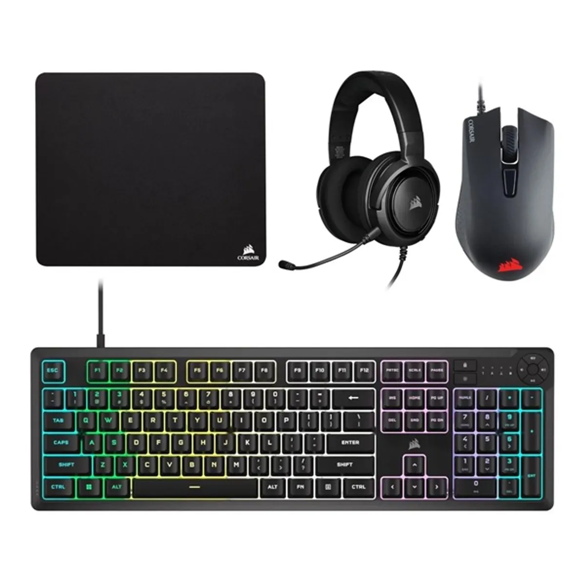 CORSAIR CH-9226F65-NA K55 CORE RGB US kiosztás USB 4in1 gamer csomag #1