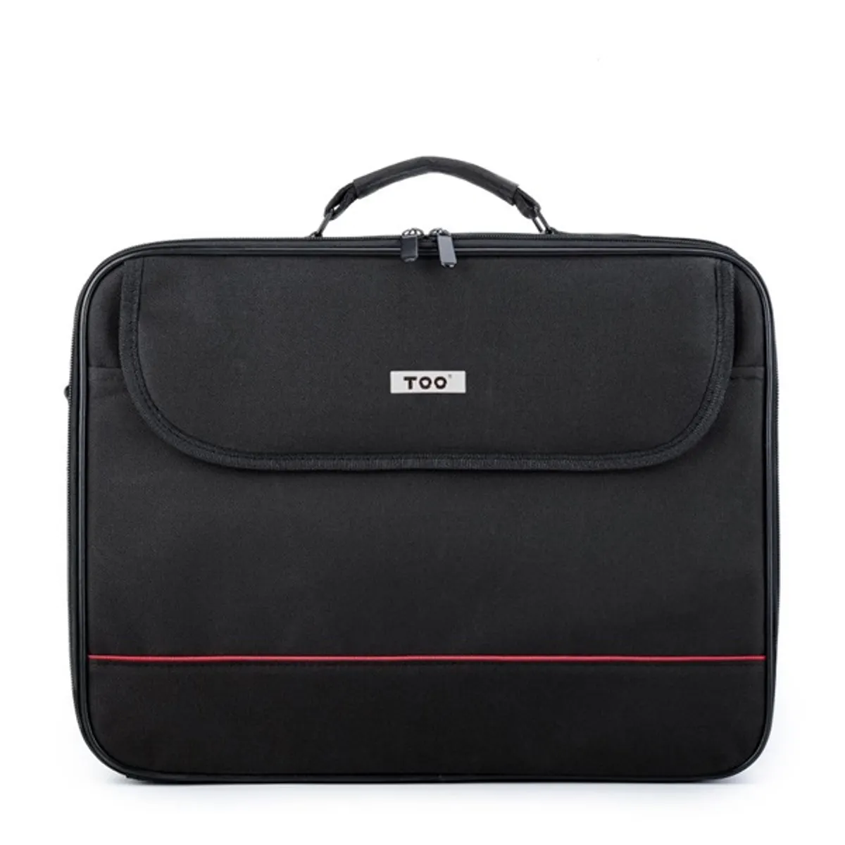 TOO SBSW028B156 Notebook válltáska poliészter fekete piros dekor csíkkal 15,6" #1