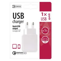 EMOS V0113 univerzális USB töltő 18W QC3.0 100-240V 3A