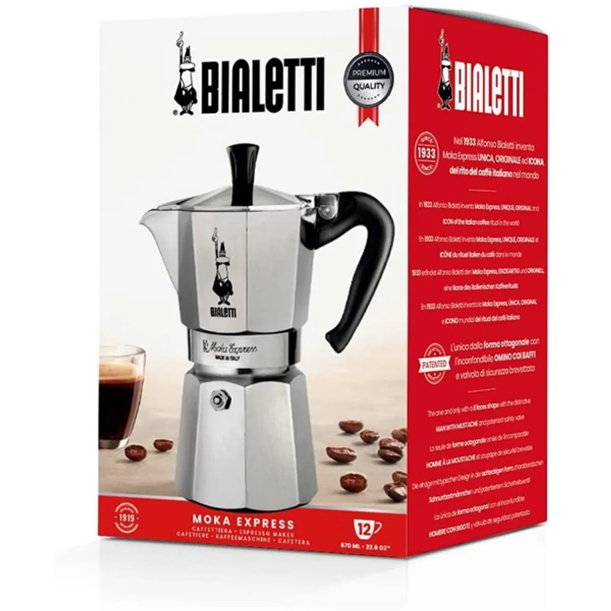 Bialetti 1166/X2 Moka Express kotyogós kávéfőző 12 adag alumínium ezüst #4