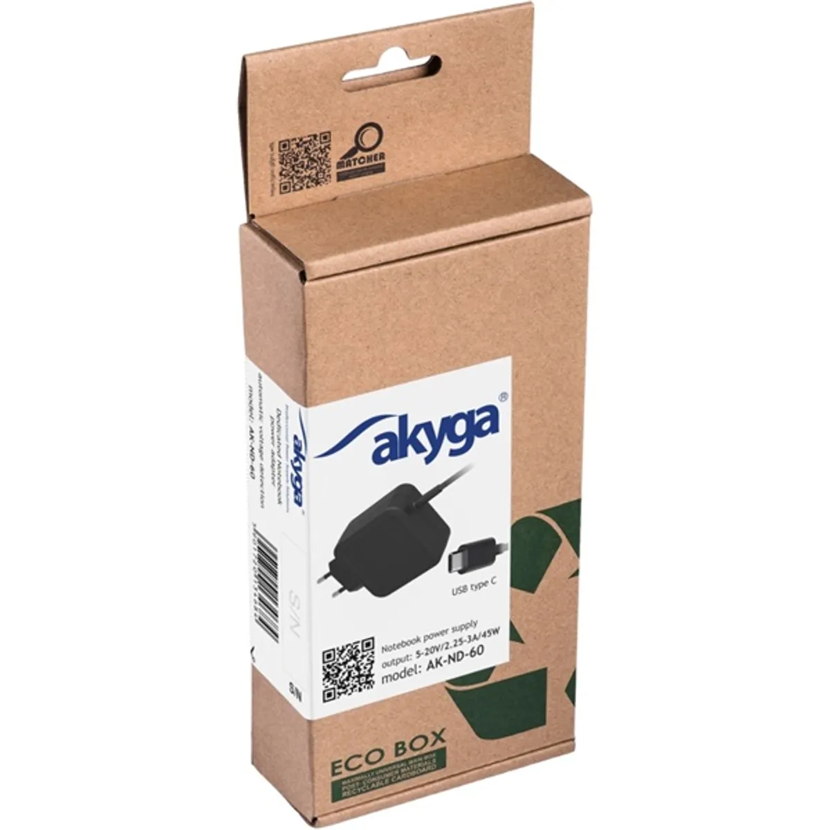 AKYGA AK-ND-60 Notebook töltő USB-C 45W 5-20V 2.25-3A 1.2m QC3.0 #4