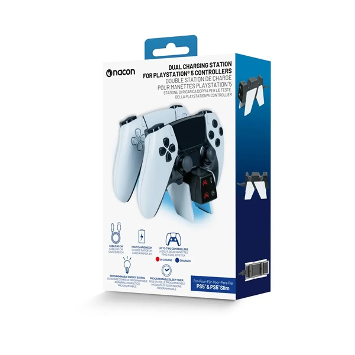 NACON 2809404 PS5 Dual töltő 80 cm USB tápkábel kompatibilitás: DualSense kontroller; DualSense Edge kontroller #4