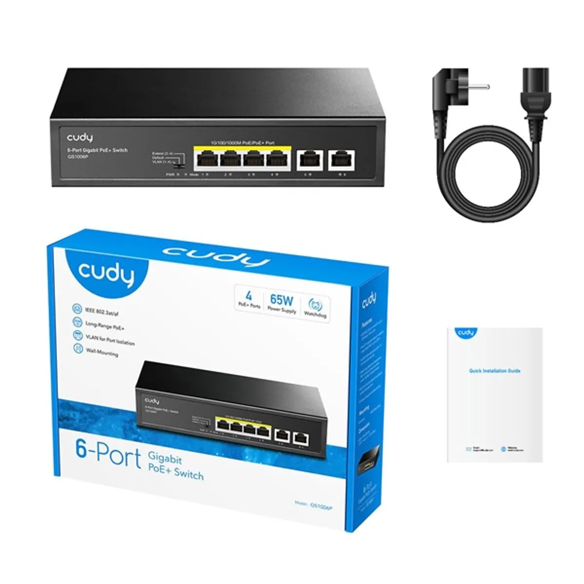 CUDY GS1006P 6-portos gigabites PoE switch 4 PoE port 1 PoE Plus port 60 W #4