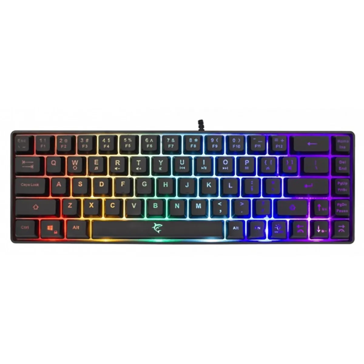 WHITE SHARK WS GK-2201B-HU Ronin 19-billentyűs anti-ghosting 68 billentyűs kompakt magyar kiosztás Rainbow LED membrán USB 2.0 1.5 m kábel #6