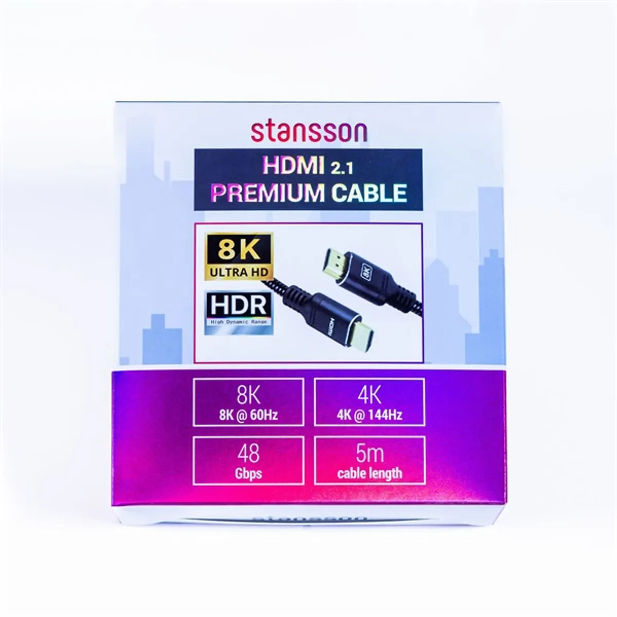 Stansson SIC-HDMI2.1-017-D Hdmi 2.1 kábel 5 m fekete mindkét vége 8k60 #2