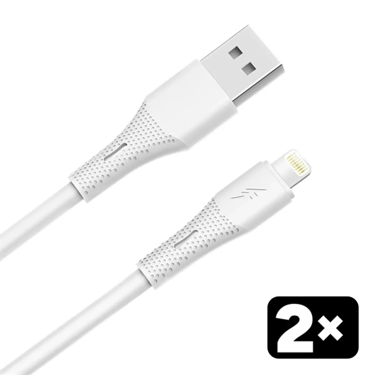 AVAX AVAX_CB4302 2x USB-A - Lightning szilikon töltőkábel, 1,5 m, fehér #1