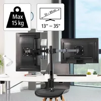 Hama 00118494 Monitorkar dupla full motion fekete 2x35" 75x75 100x100 magasságállítás 40 cm-ig #6