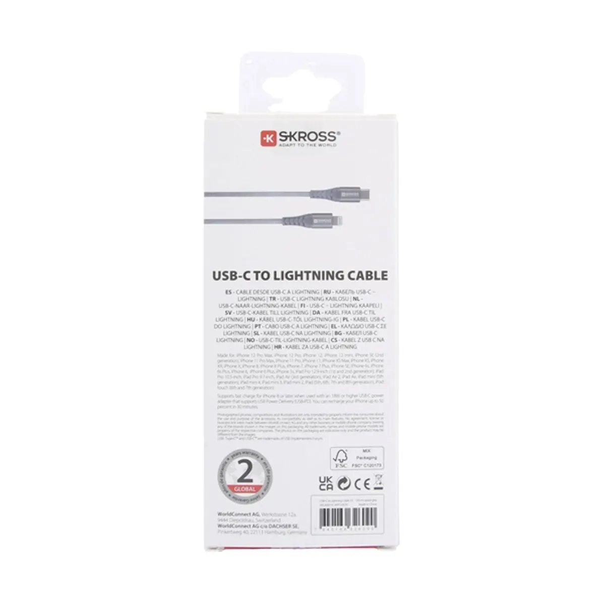 Skross USBC-TO-LIGHT-120-STEEL-1 USB-C to Lightning adat- és töltőkábel 200 cm #4