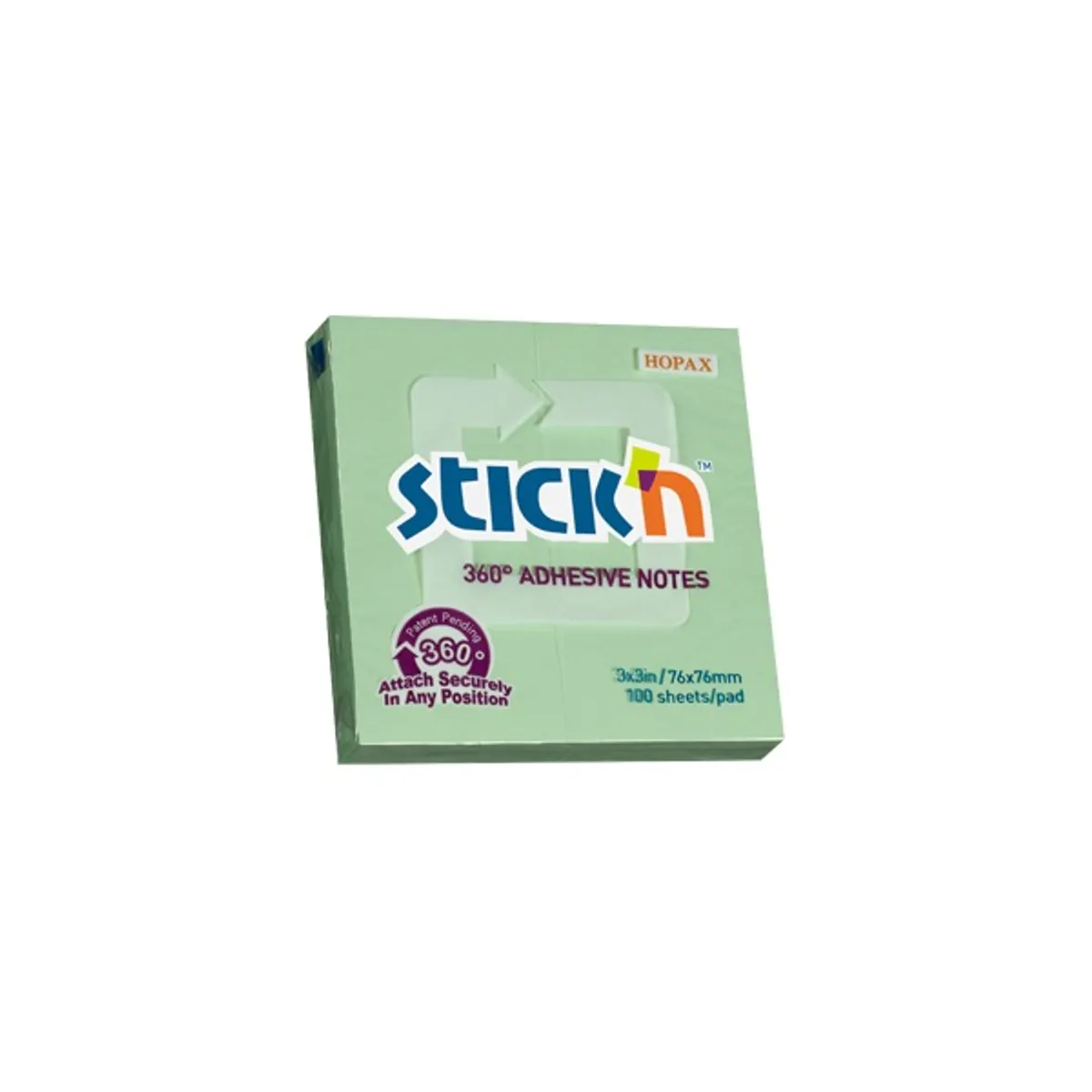 Stick N 21552 jegyzettömb 76x76 mm zöld 100 lap sima öntapadó #1