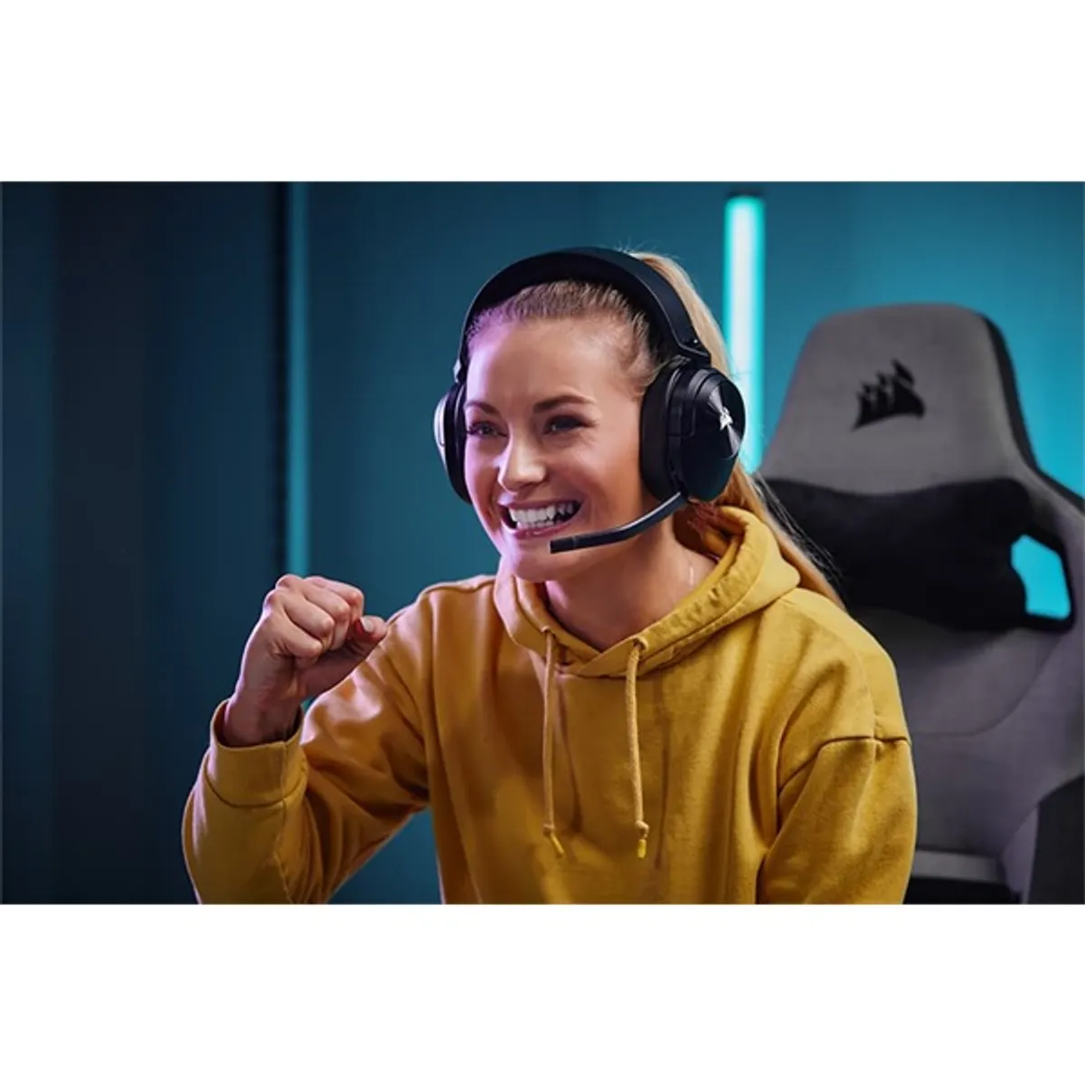 Corsair CA-9011280-EU HS55 Wireless 7.1 fejhallgató balos mikrofon fekete 50 mm Bluetooth 24 óra #6