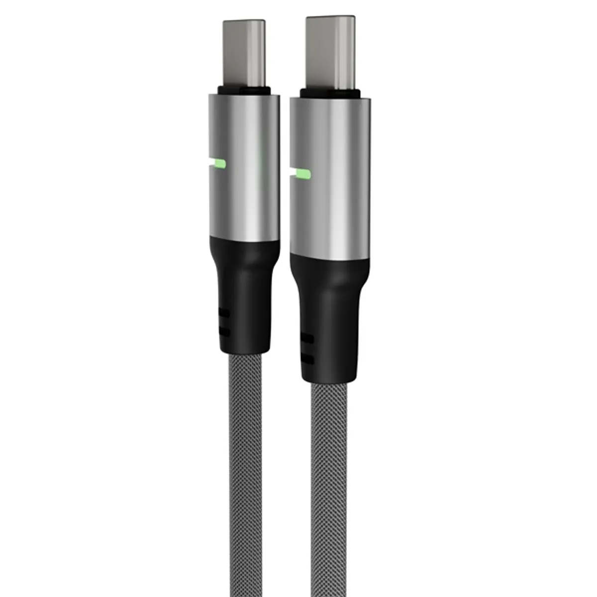AVAX_CB632 STEELY LED 100 cm USB-C fekete fonott 60W gyorstöltő kábel #5