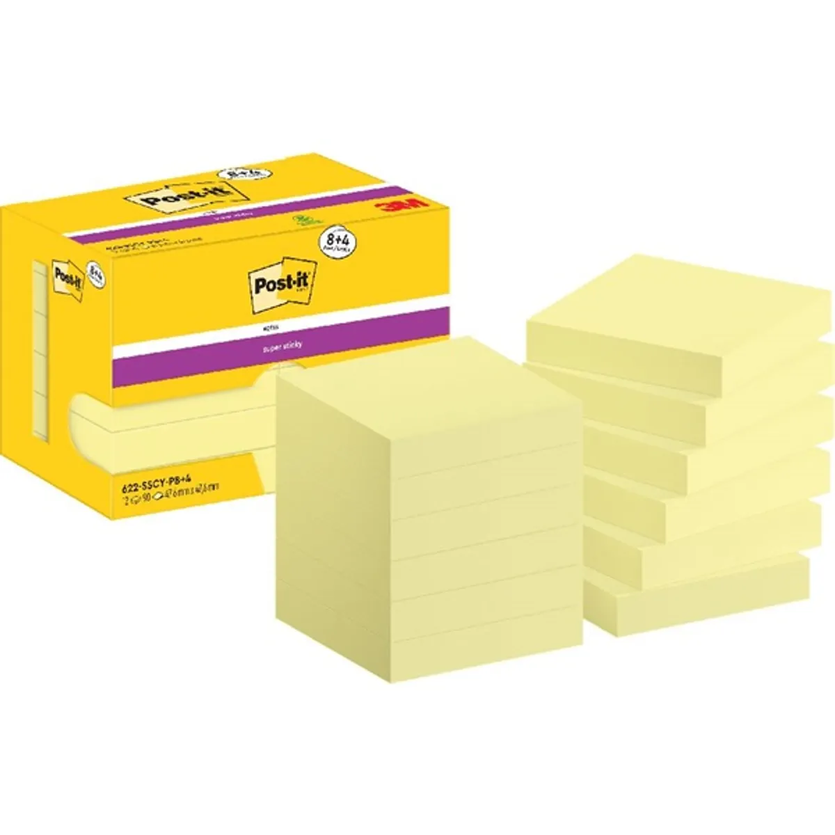 Post-it 7100290178 super sticky öntapadós jegyzettömb kanárisárga 47,6x47,6mm 90 lap #1