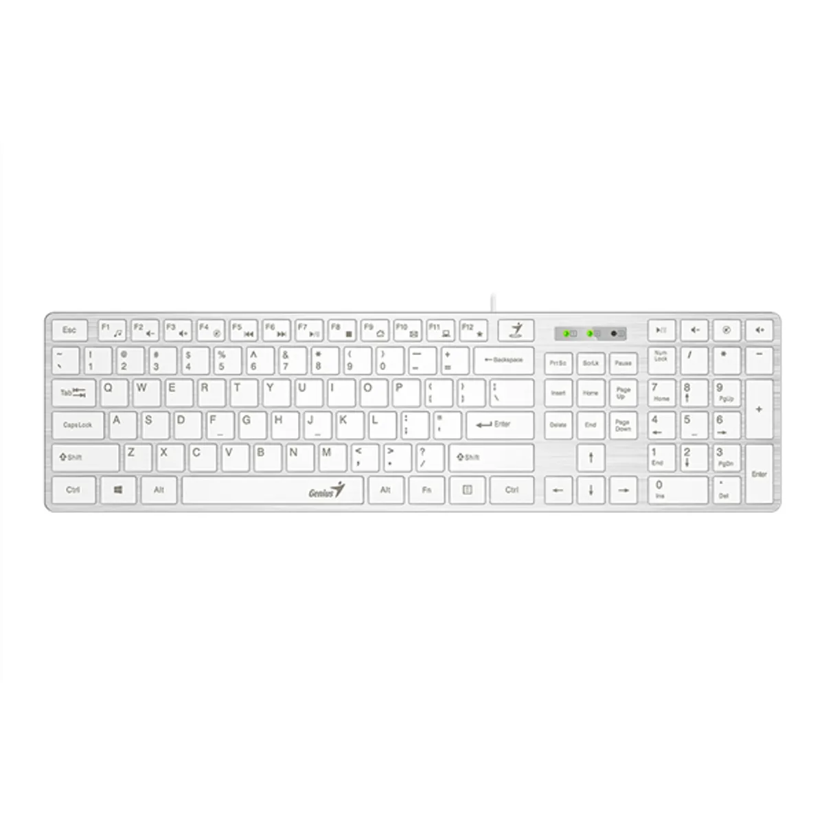 Genius 31310017412 SlimStar 126 műanyag fehér USB normál numerikus billentyűzet gyorsbillentyűk magyar kiosztás #1