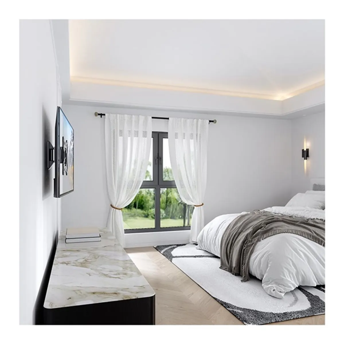 Stell 35057194 SHO 7500 23"-42" VESA 100x100;200x100;200x200 Acél Fekete 35 kg Forgatás ±40° billentés 8° #6