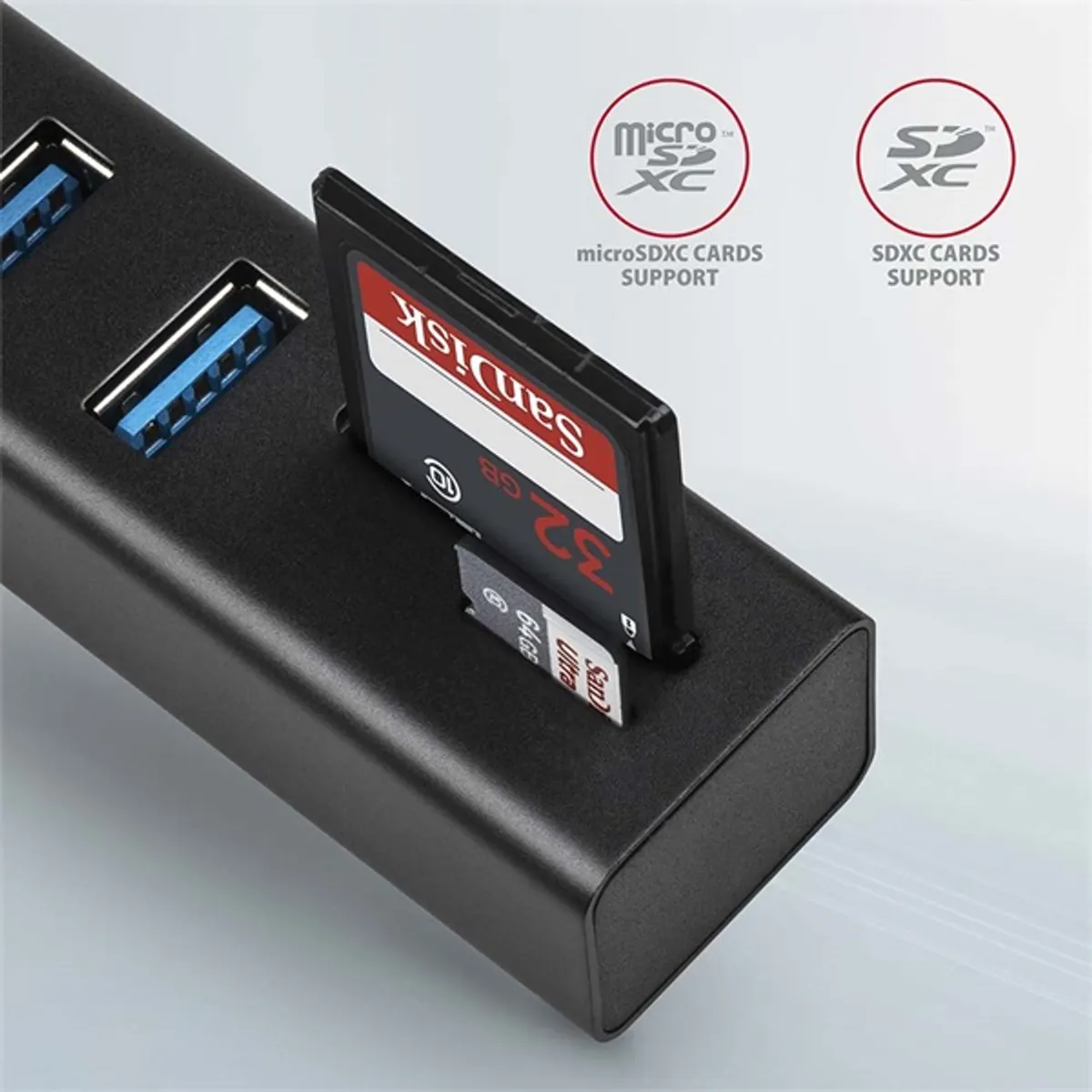 Axagon HMA-CR3A 3-portos USB 3.2 Gen 1 hub SD/microSD olvasóval #3