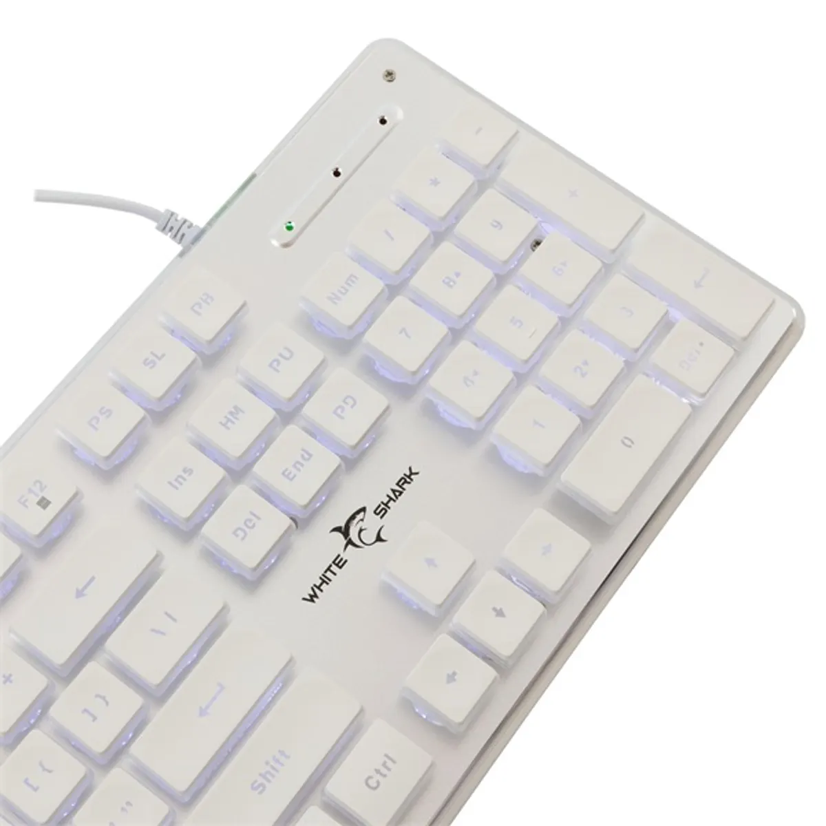White Shark WS GK-003241W-US TACHI US fehér LED gamer billentyűzet membrán 104 105 billentyű USB 2.0 1,5 m #5