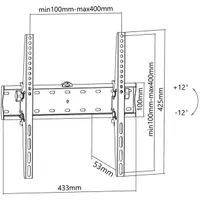 Stell 35047533 falikonzol billenthető 12° TV-hez 30-60" VESA 100x100 200x200 300x300 400x400 acél fekete teherbírás 40 kg #3