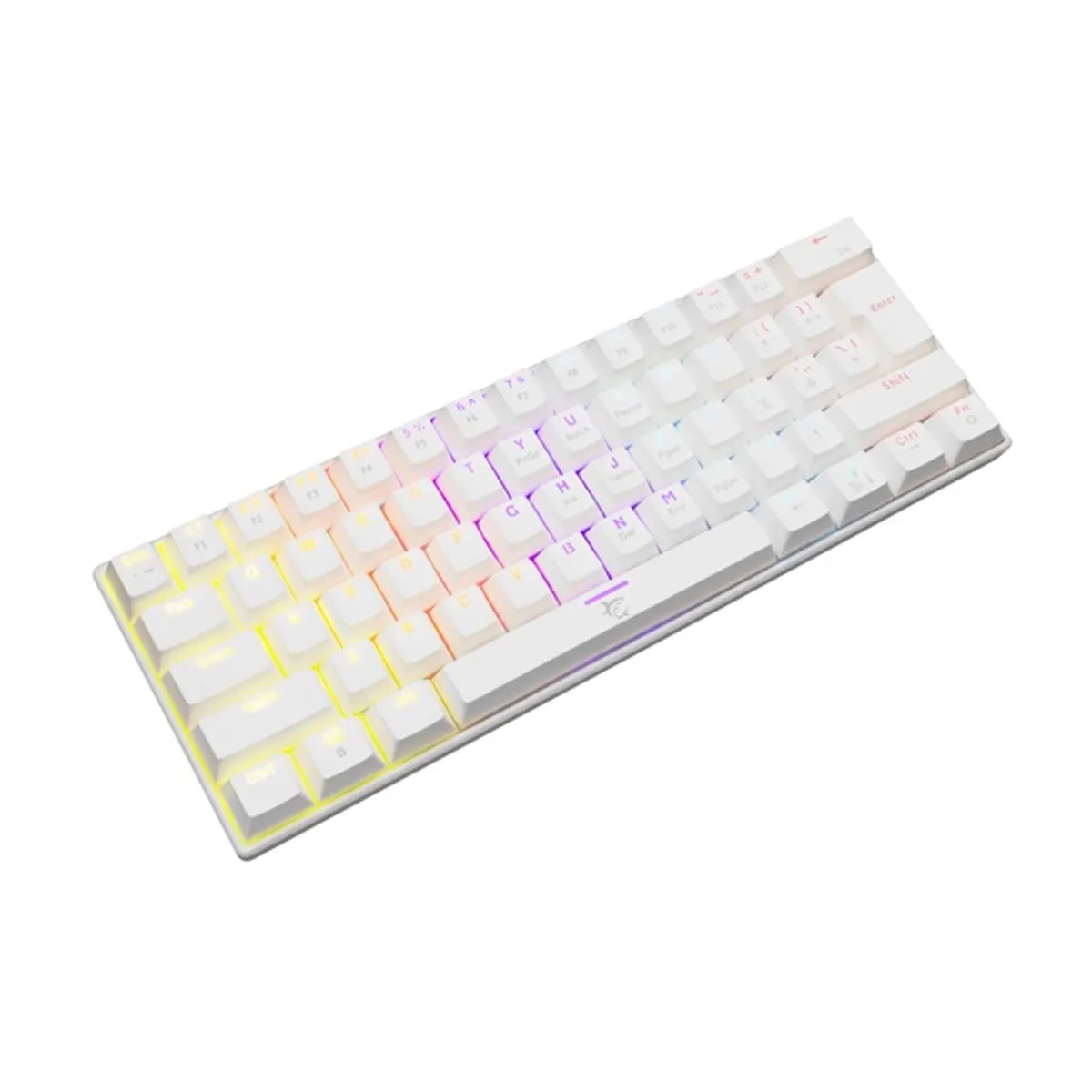 WHITE SHARK WS GK-2022W-BR-US Shinobi GK-2022W Fehér kompakt 60%-os mechanikus Outemu Brown RGB USB 2.0 US kiosztás 62 gomb 50 millió leütés 180 cm #2