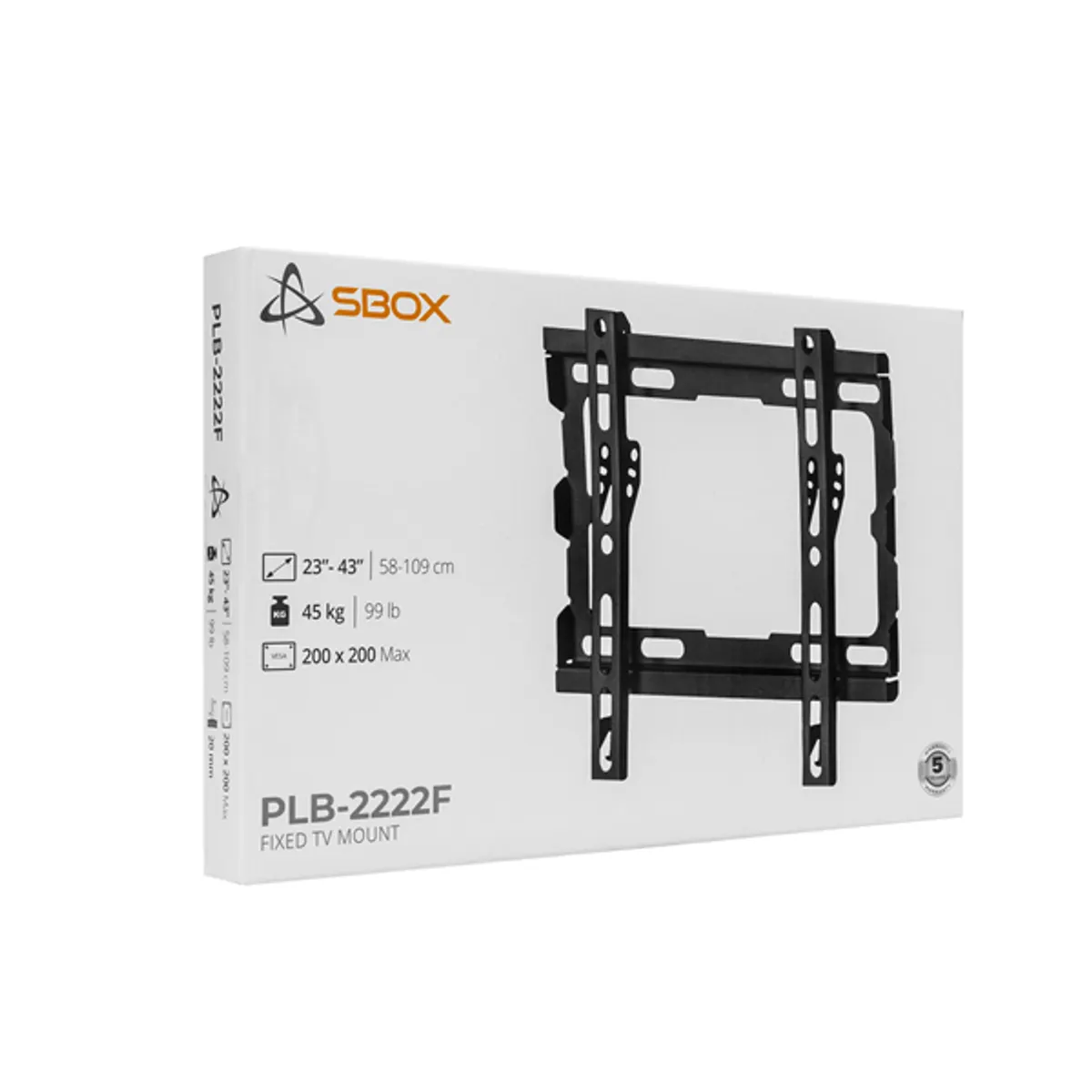 SBOX PLB-2222F-2 PLB-2222F-2 acél, műanyag fekete 50x50;200x200 23"-43" 20x265x220 mm levehető VESA lemez #6
