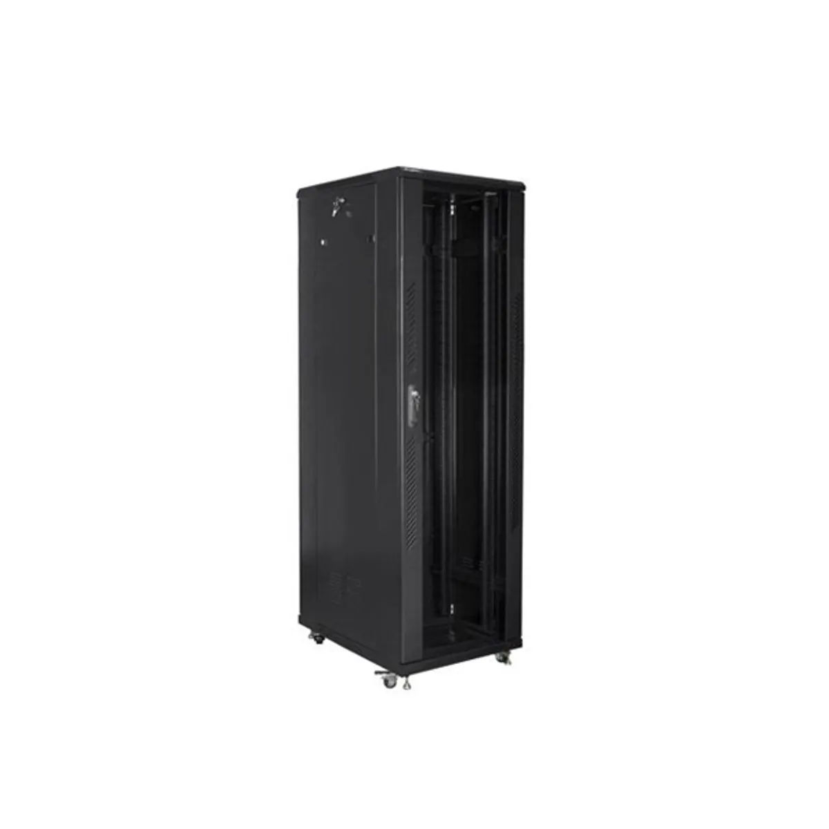 LANBERG FF01-8842-12B 19" 42U álló szekrény 800x800x2047 mm fekete üvegajtó #3