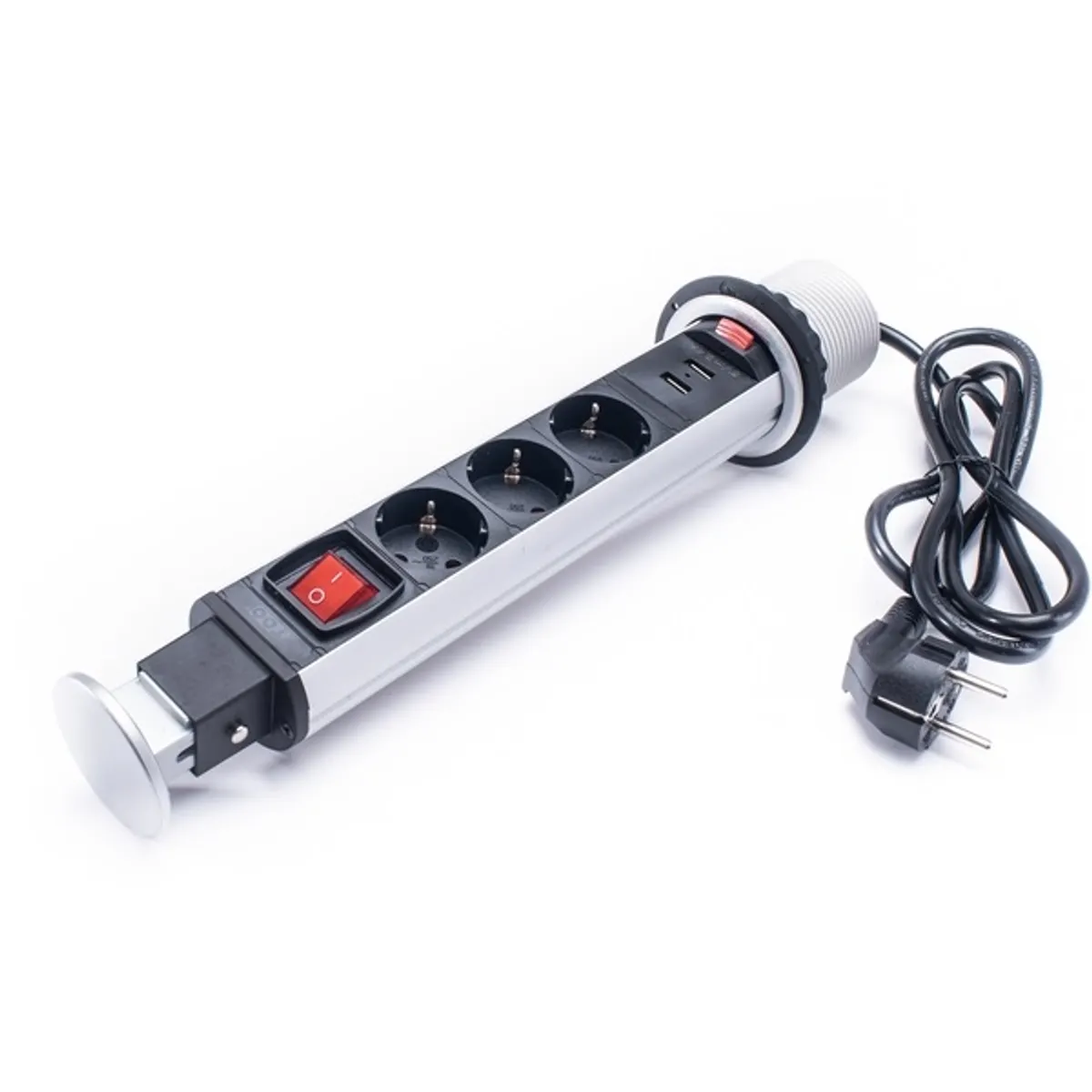 TOO PPS-307-3S ezüst beépíthető elosztó 3x Schuko 2x USB-A 180 cm IP20 #4