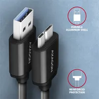 Axagon BUMM3-AM10AB micro USB B és USB A kábel 100 cm fekete #3