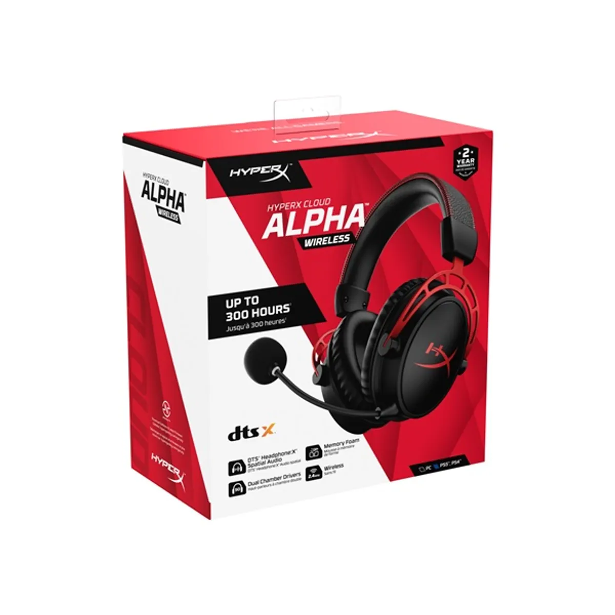 HEWLETT PACKARD 4P5D4AA HyperX Cloud Alpha Wireless fekete 50 mm 60 ohm vezeték nélküli USB üzemidő 300 óra zajcsökkentős mikrofon #7