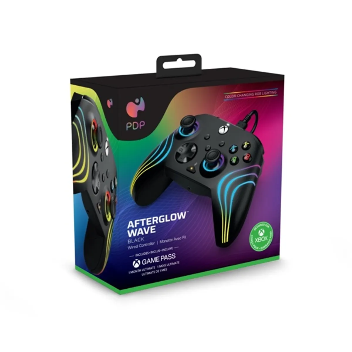 PDP 049-024 Afterglow Wave kontroller 250 cm vezetékes USB Type-C RGB fekete PC Xbox Series X S #8