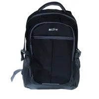 Act!ive SBP-045-BK SBP-045 fekete hátizsák laptop tablet rekesz oldalsó kulacs zseb párnázott hátrész vállpánt hordozó fogantyú