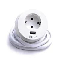 TOO GPS-200-1W süllyesztett elosztó fehér 1x SCHUKO USB-A 5V 2.4A 1,8 m IP20 #3