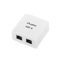 LANBERG OU6-0002-W 2xRJ45 CAT.6 UTP falon kívüli aljzat felületre szerelhető fehér
