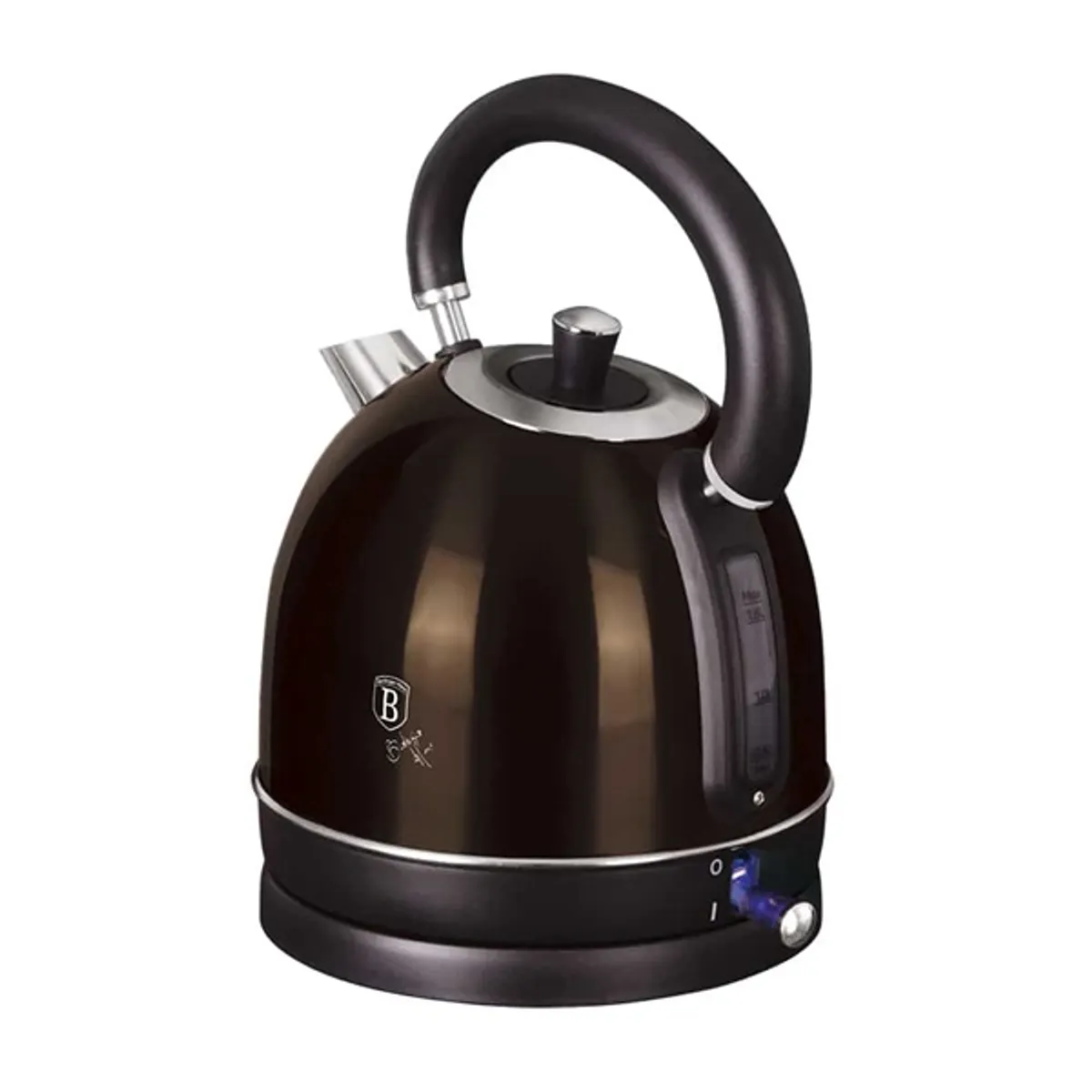 Berlinger Haus BH/9337 1,8 L fekete rozsdamentes bevonatú vízforraló 2200 W, 360 fokos forgótalp, rejtett fűtőelem, automatikus kikapcsolás, vízszintjelző #1