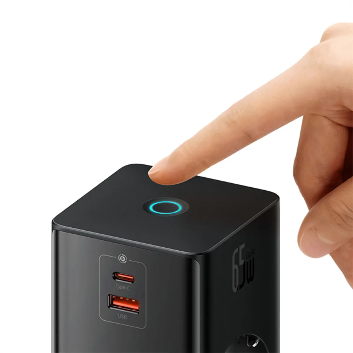 Baseus PSLR000301 PowerCombo töltőállomás 65W univerzális 2 USB-C 1 USB-A kihúzható kábel 1,5 m fekete #4