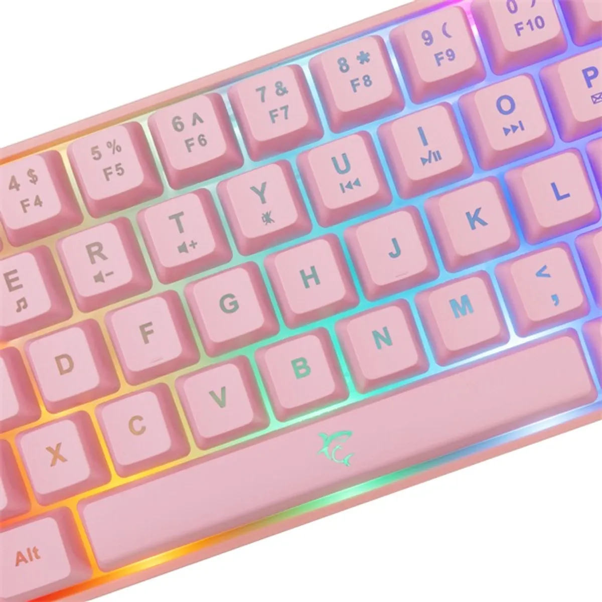 White Shark WS GK-2201P-US Ronin rózsaszín 68-billentyűs membrán USB 2.0 RGB hátvilágítás 1,5 m US kiosztás #2