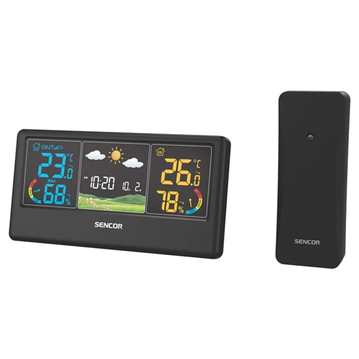 SENCOR 52000064 Időjárás állomás LCD vezeték nélküli ébresztőóra fekete #3