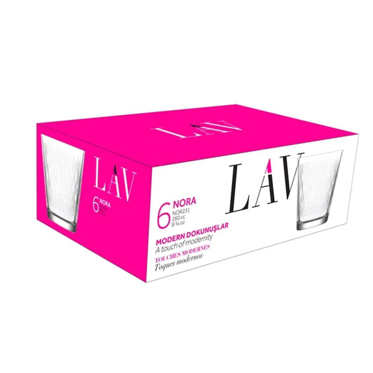 LAV LV-NOR231F Nora whiskys pohár 0,255 l 6 db #1