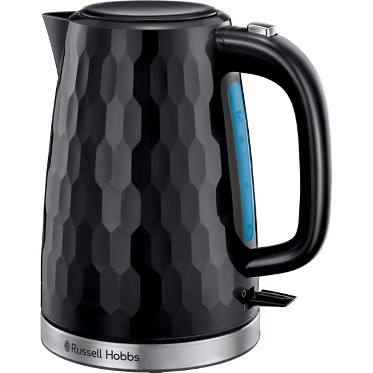 RUSSELL HOBBS 23864016002 Honeycomb 1,7L-es fekete 2400W 360 fokban Vezeték nélküli kancsó vízszintjelző #1