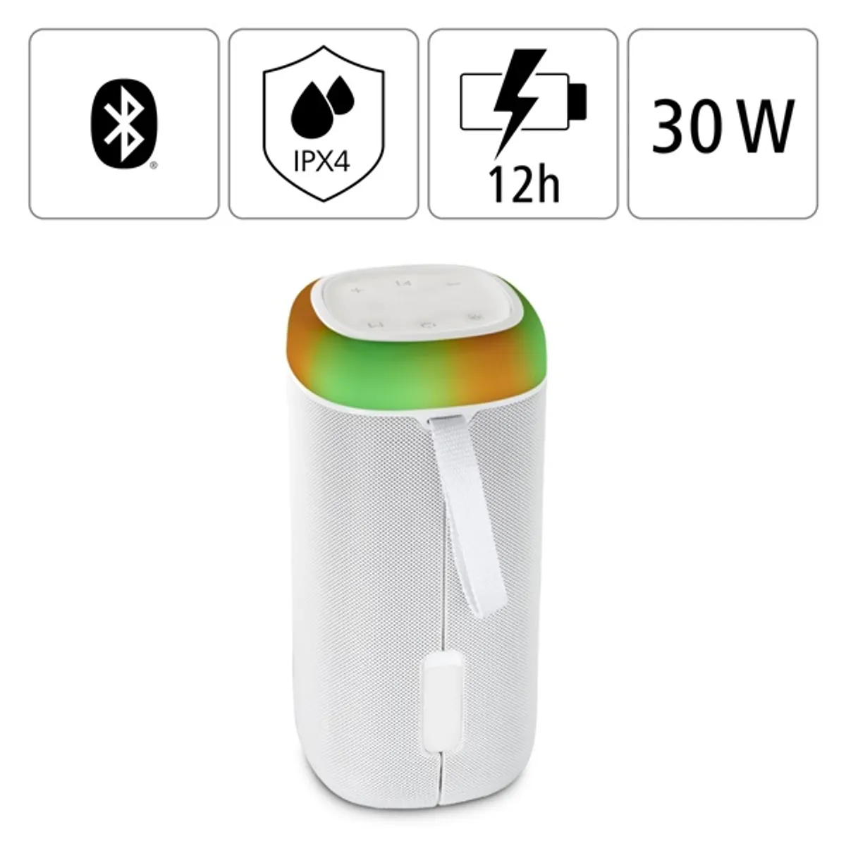 Hama 00188229 Shine fehér Bluetooth 30,0 W 2000mAh IPX4 AUX LED 12 óra #9