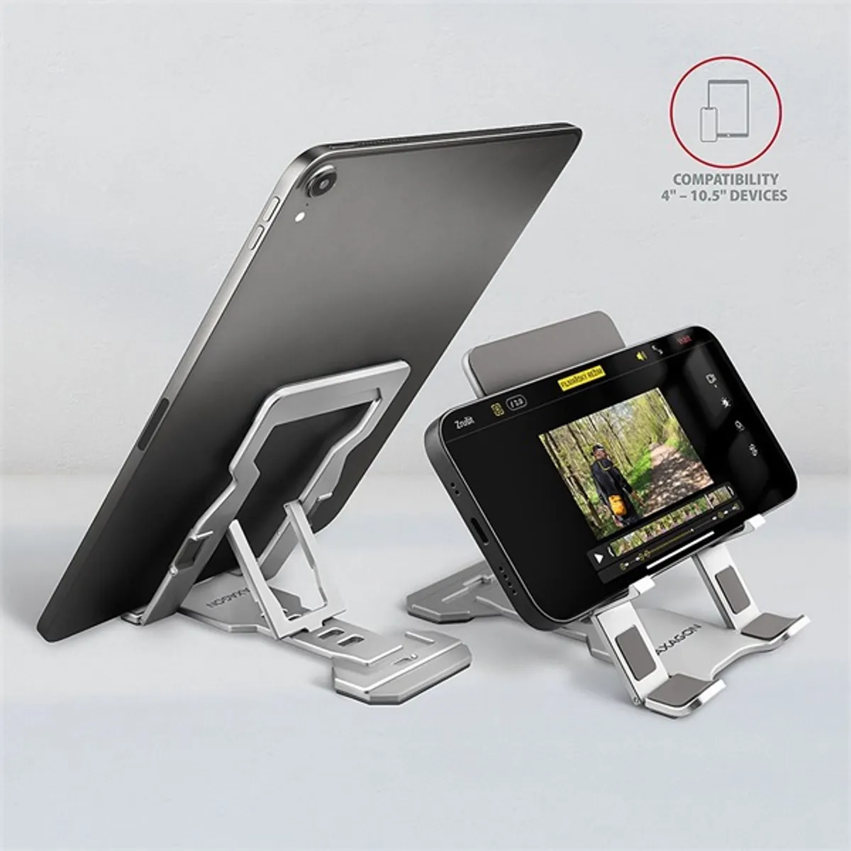 Axagon STND-M asztali állvány alumínium 4\"-10,5\" telefon és tablet #4