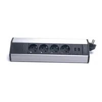 TOO VPS-317-4S elosztó 4x SCHUKO, USB-A, ezüst, 1,8 m, IP20, asztalra rögzíthető