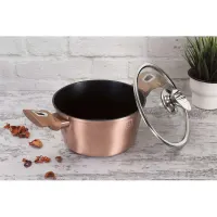 Berlinger Haus BH/6194 Metallic Line Rosegold Edition 30 cm kovácsolt alumínium 8 L 3 rétegű márvány bevonat turbo indukciós talp fedővel #3