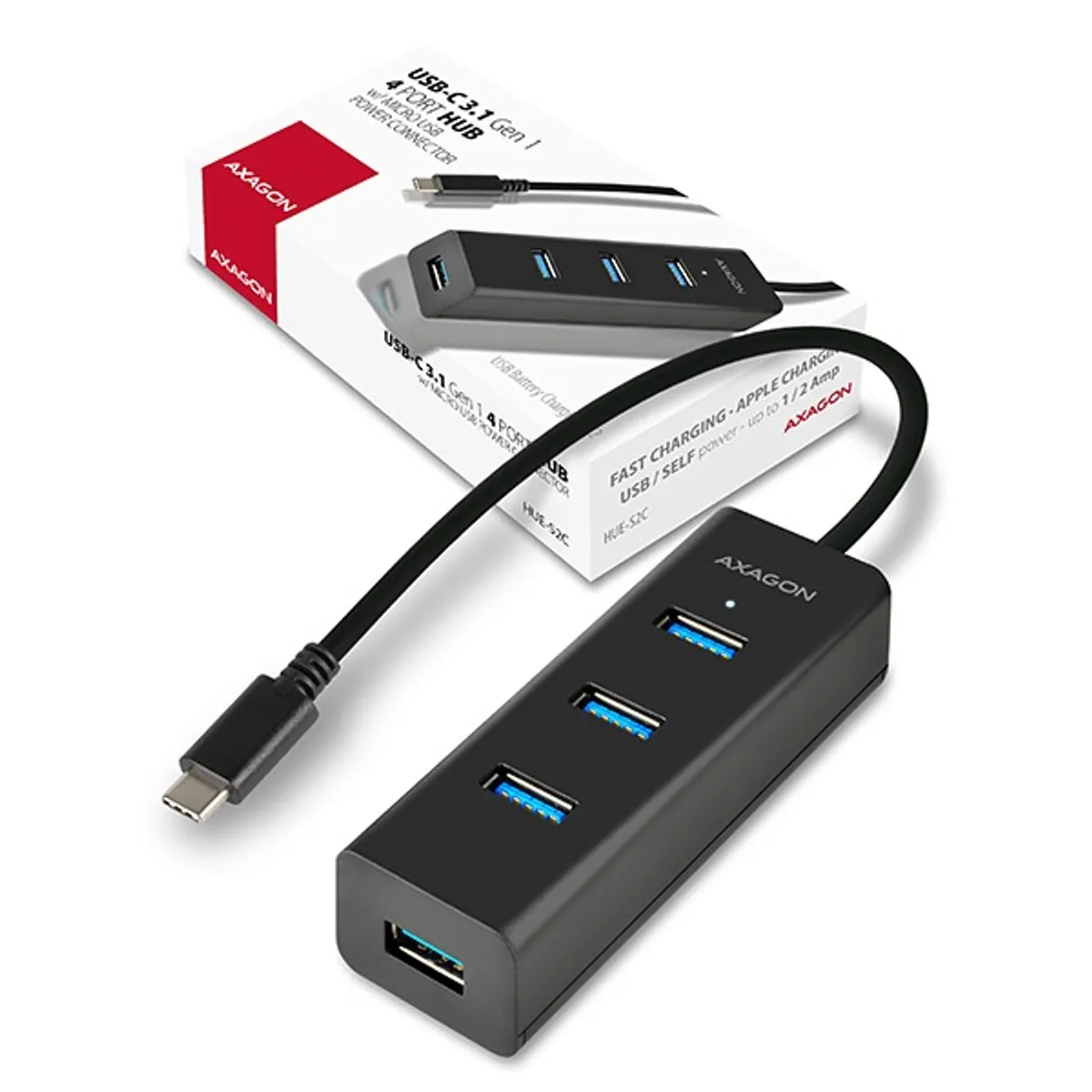 Axagon HUE-S2C 4-portos USB-C hub USB 3.1 Gen1 #5