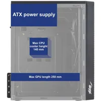 Akyga AK36BK micro atx ház fekete USB 3.0 előlapi fejhallgató csatlakozó mikrofon csatlakozó 3 belső meghajtóhely táp nélküli 3 ventillátor #9