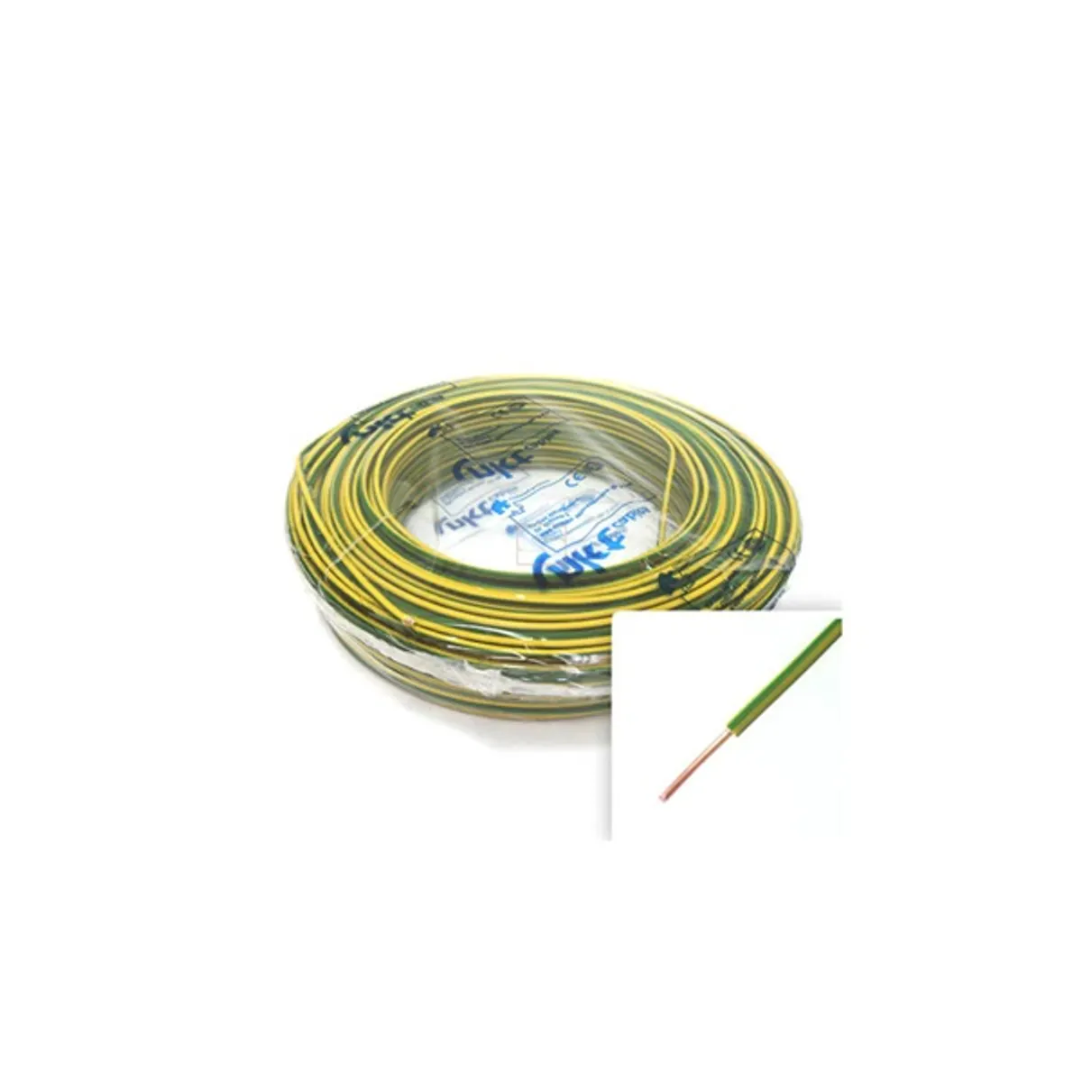 PRC MCU 1,5 ZÖLD-SÁRGA H07V-U 1x1,5 mm2 100m PVC körkörös tömör ér U0 450V U 750V #1