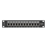 LANBERG PPF5-9012-B Patch panel 12-port Cat5e árnyékolt 1U 10" fekete