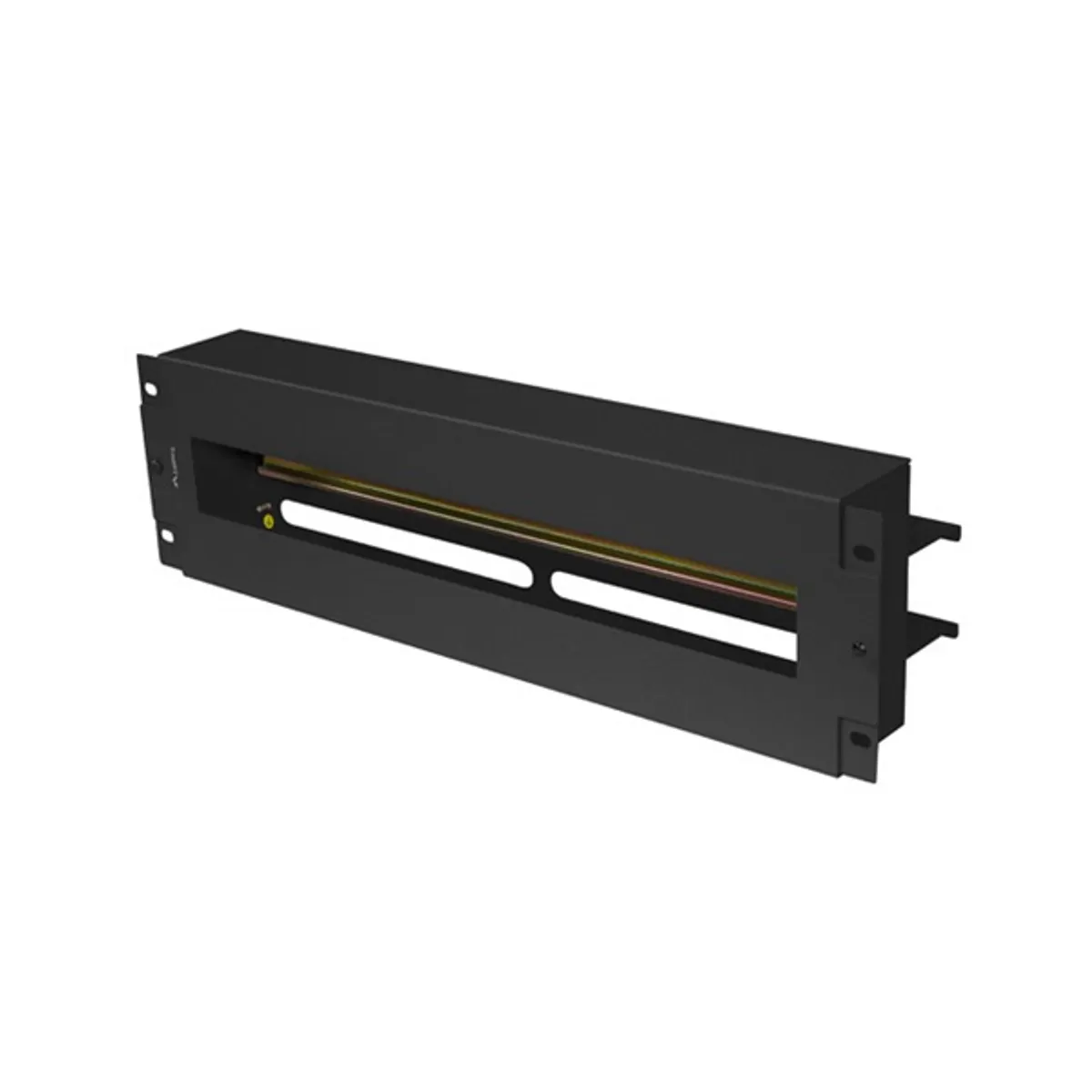 LANBERG AK-VDP103-B kismegszakító tartó panel 19" 3U fekete acél TS-35 DIN sín fedeles #1