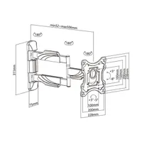 STELL 35057197 SHO 7530 23"-42" VESA 100x100 200x100 200x200 1 db 35 kg forgatható 90° és billenthető 8° fekete acél #5