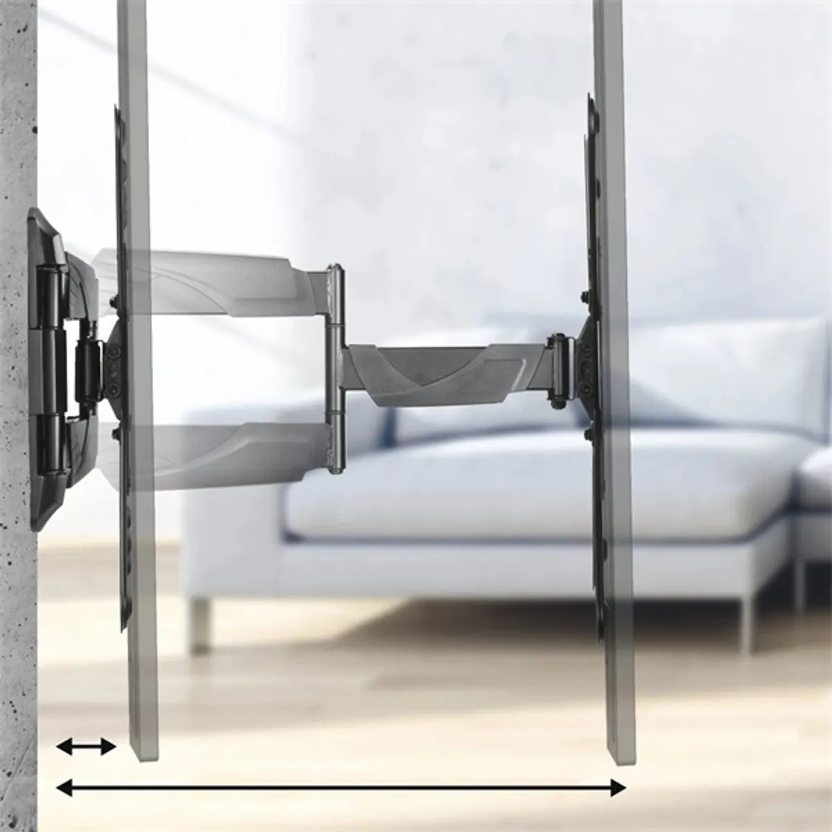 HAMA 00220828 fali konzol full motion 32"-65" acél fekete 35 kg 180° 15° VESA 75x75-400x400 #8